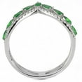 thumbnail image 3 of Womens Silver Rings High polished (no plating) Stainless Steel Ring with Glass in Emerald DA347, 3 of 5