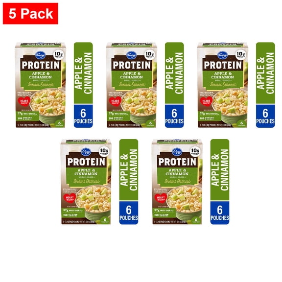 Kroger Apple & Cinnamon Instant Oatmeal 6 ct / 2.1 oz - 5 Pack