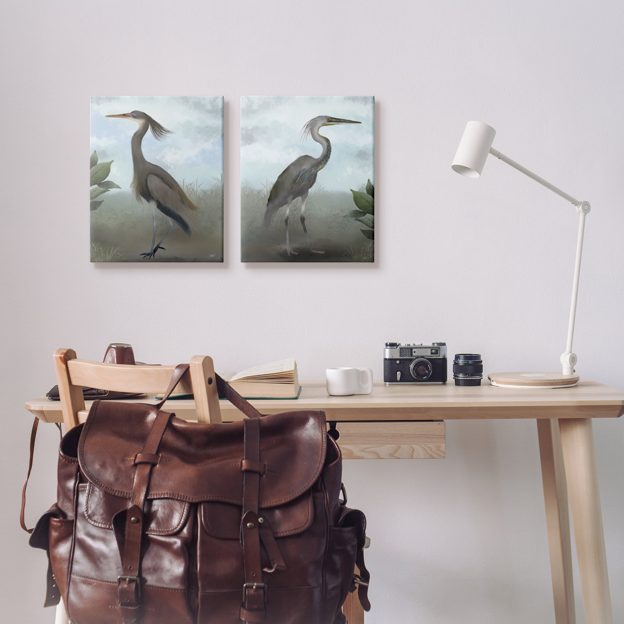 Stupell Industries Coastal Birds Gazing Animals & Insects Painting Gallery Wrapped Canvas Art Print Wall Art, 16 x 20, Set of 2
