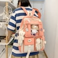 thumbnail image 4 of Moda mujer lienzo Hit Color compuesto bolsas mochila bandolera (rosa) Tmvgtek Para estrenar, 4 of 9