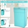 thumbnail image 6 of Automatic 13 Gallon Garbage Can Kitchen Trash Can with Lid Plastic Trash Bin for Kitchen Bathroom, Blue, 6 of 7