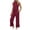 01 Red, variant on Women's Summer 2 Piece Sets Dressy Mock Neck Tank Top with Straight Leg Pants Business Casual Outfits with Pockets
