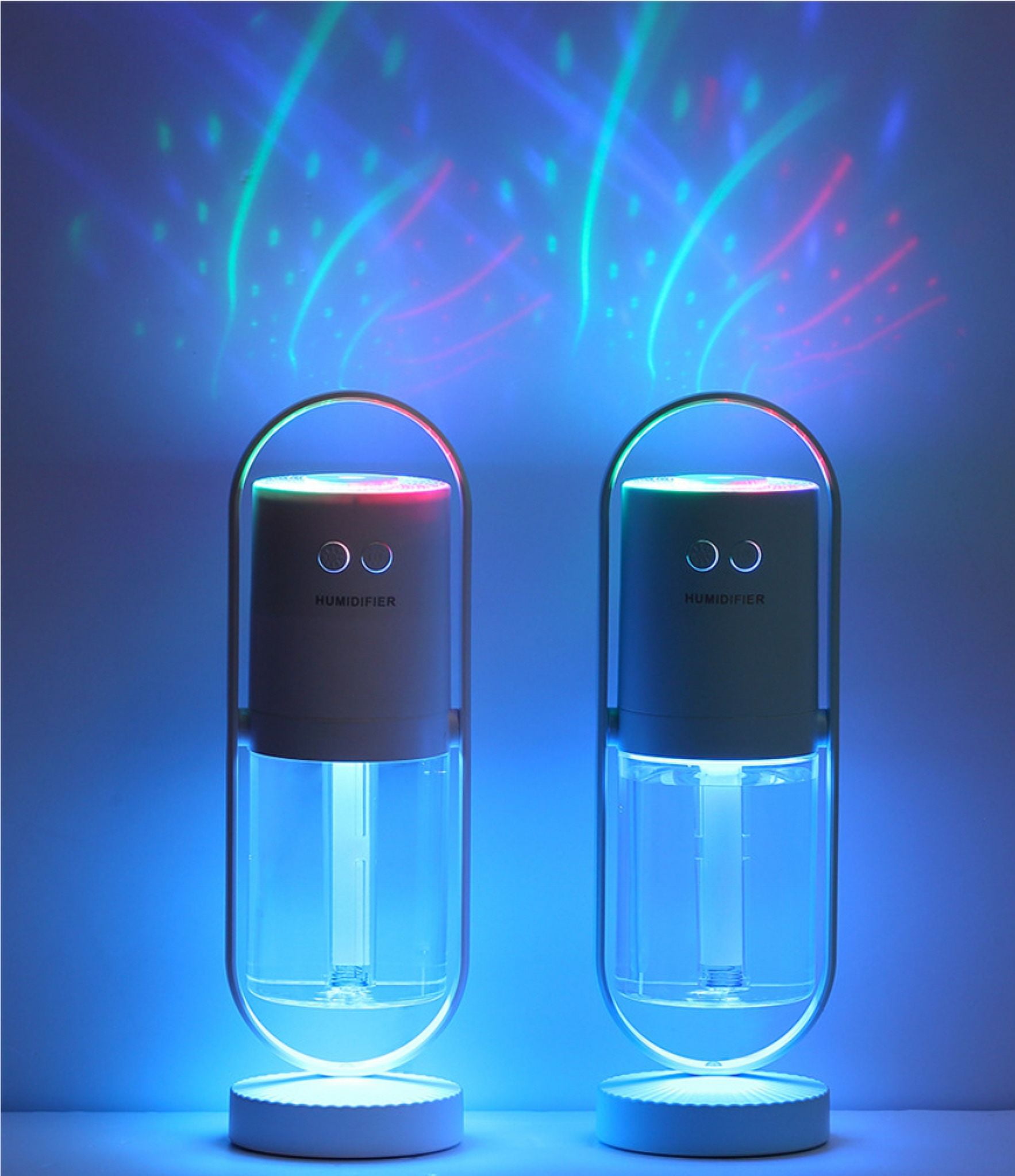 Rechargeable Mini Humidifier, Colorful Cool Mist Humidifier with 7 Color Light, Small Personal Desktop Humidifier for Baby Bedroom, Office, Nursery, Travel with Auto Shut-Off, Super Quiet
