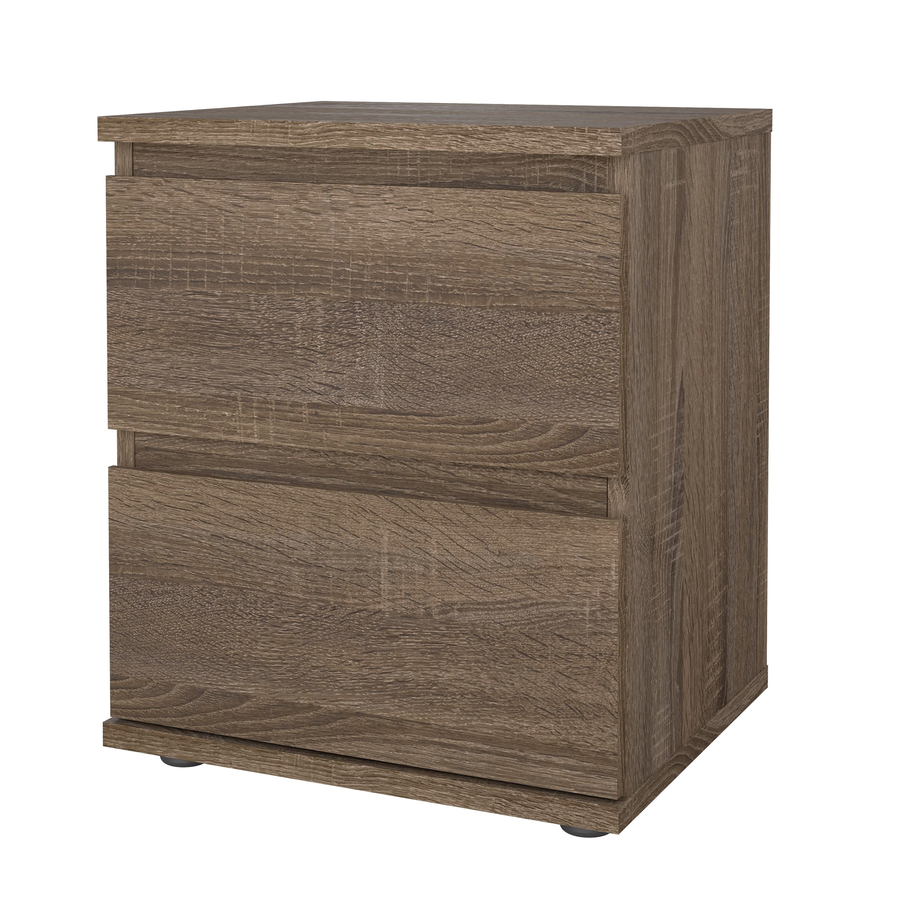 Tvilum Aurora 2 Drawer Bedroom Nightstand for Adults, Truffle