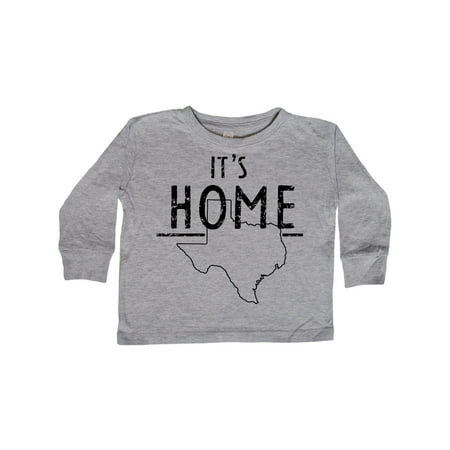 

Inktastic Its Home- State of Texas Outline Distressed Text Gift Toddler Boy or Toddler Girl Long Sleeve T-Shirt