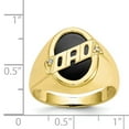 thumbnail image 2 of 10K Yellow Gold Men's Diamond and Black Onyx DAD Ring Size 10, 2 of 5