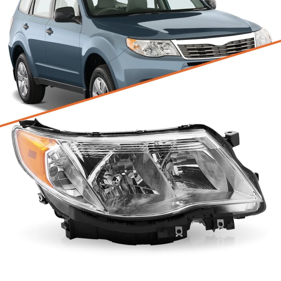 For 2009-2013 Subaru Forester Halogen Black Housing Headlight RH Passenger Side
