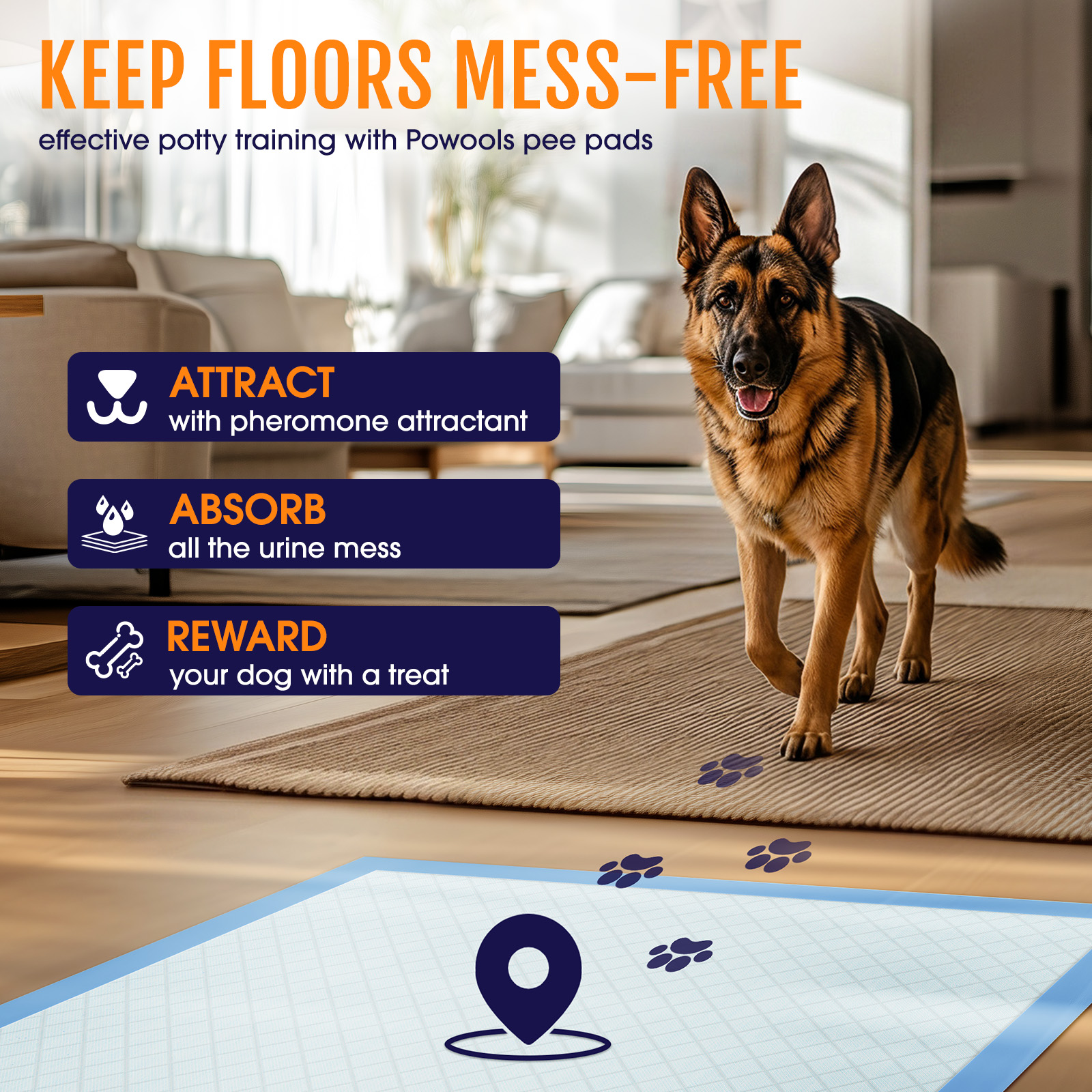 Powools Large Dog Pee Pads 36x30 60-Pack photo 8