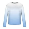 thumbnail image 4 of Dagugfen Tops for Men Plus Size Long Sleeve Crewneck Slim Gradient Color Comfy Casual Tee Tops, 4 of 4
