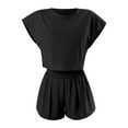 thumbnail image 7 of Maean Women's Athletic Outfit 2 Piece Set Quick Dry Short Sleeve Crop Tops and High Waist Shorts Pockets Tracksuit, 7 of 7