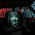 thumbnail image 2 of Halloween Glowing Green Eyes Monster Car Headrest Covers, 2‑Pack Creepy Spooky Demon Face Print Vehicle Seat Head Rest Protector for Car Interior Halloween Decor, 2 of 5