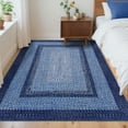 thumbnail image 2 of GlowSol 8'x10' Area Rug Washable Modern Braided Print Rugs for Living Room Bedroom Non Slip Low Pile Floor Carpet, Navy Blue, 2 of 8