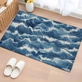 thumbnail image 2 of Ocean Waves Large Area Rugs for Bedroom Living Room, Soft Non Slip Carpet Bedside Rug, Summer Beach Coastal Nautical Burlap Rectangular Floor Cover Kitchen Accent Rug 2'x3' for Dining Room/Office, 2 of 9