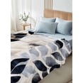 thumbnail image 4 of Navy Blue Botanical California King Size Flat Sheet, Wrinkleproof & Fadeproof Cooling Flat Bed Sheet Only, Tropical Palm Leaves Retro Breathable Soft Bedding Top Sheets 108 x 98 Inches, 4 of 8
