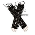 thumbnail image 2 of TRUBKH Satin Gloves Sheer Gloves Silk Gloves Fishnet Arm Sleeves Fingerless Gloves for Women Fingerless Gloves Long Gloves Women Formal Black One Size, 2 of 2