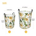 thumbnail image 3 of Balery Watercolor Bright Sunflowers Cesta de ropa redonda con asas, impermeable, independiente, para ropa, juguetes, dormitorio y familia-Medium, 3 of 6