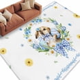 thumbnail image 2 of Easter Rabbits Eggs 5'x8' Area Rug for Living Room, Watercolor Floral Daisy Bunny Bow Spring Washable Non-Slip Rugs for Bedroom Nursery Dining Room, Low-Pile Kitchen Carpet Large Entryway Rugs, 2 of 9