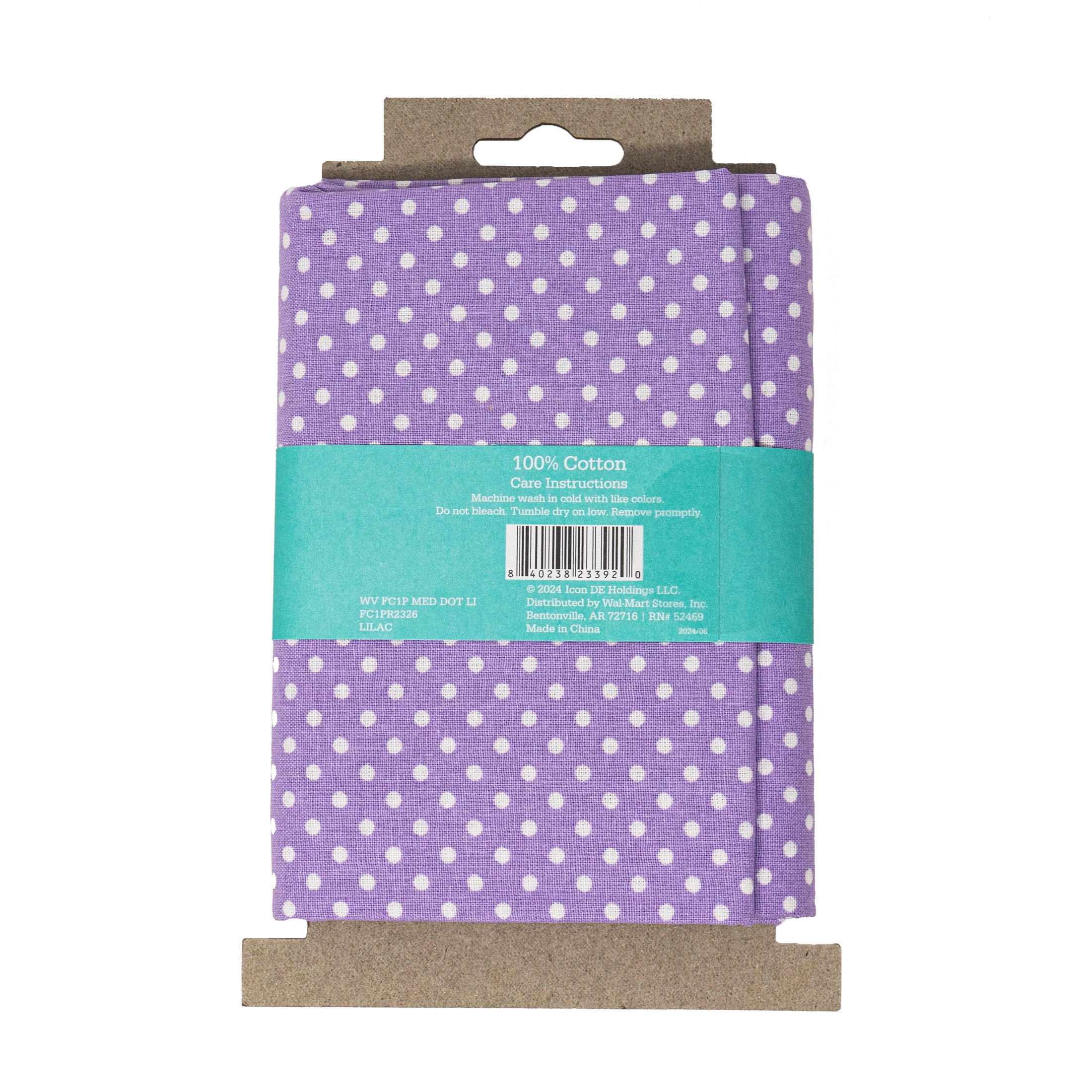 (2 pack) Waverly Inspirations 1 Yard Cut 100% Cotton Prints Fabric, Dot Lilac, 44" Wide for Quilting & Sewing