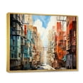 thumbnail image 2 of Designart "Colorful Towers Skyward Euphony I" Cityscapes Floater Framed Canvas Art Print, 2 of 7
