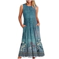 thumbnail image 1 of SDNall Womens Round Neck Sleeveless Printed Dress, 1 of 9