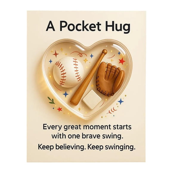 DTREELS Sports-themed Pocket Hug, Sport-Themed Pockets Hugs Collection with Inspirational Gift Cards, Heart-Shaped Ball Sports Good Luck Card for Christmas