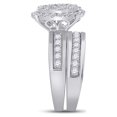 thumbnail image 4 of 14kt White Gold His Hers Round Diamond Cluster Matching Wedding Set 1-7/8 Cttw, 4 of 5