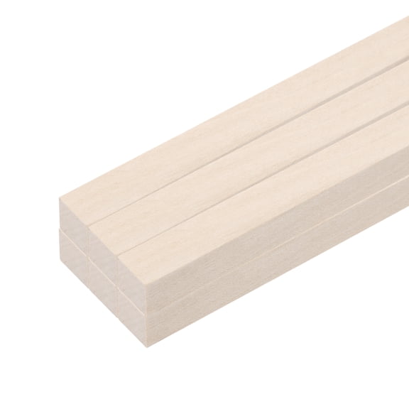 6pcs Wood Sticks, 5/8"x 5/8" x 12" Rectangle Wooden Cube for DIY