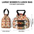 thumbnail image 5 of Pioneer Flower Floral Print Pattern Drawstring Lunch Bag Women - Drawstring Lunch Bag Insulated for Work Office - Stain-Resistant Large Lunchbags for Women with Multi-Pockets, 5 of 6