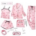 thumbnail image 2 of Conjunto de ropa de dormir de 7 piezas, chaleco estampado, ropa de dormir corta para mujer con diadema, pijamas para dama, ropa para el hogar, XL Scienceny AP000853-03, 2 of 7