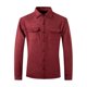 thumbnail image 3 of Blusa y camisa de manga larga con cuello vuelto para hombre, de gamuza, con solapa, botones y bolsillo, informal, de manga larga, sin capucha, para hombre, 3 of 8
