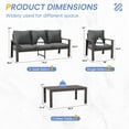 thumbnail image 5 of POTEBAN Aluminum Patio Furniture Set, Modern Metal Outdoor Sectional Sofa, Patio Conversation Sets with Side Table for Poolside, courtyard,Grey, 5 of 10