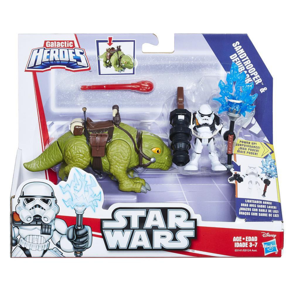 Hasbro Disney Star Wars Galactic Heroes Sandtrooper Figure & Dewback Lightsaber 