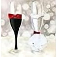 thumbnail image 3 of Abbie Home Flûte à Champagne de Mariage pour Mariée et Marié en Noir et Blanc - Fête Réception Célébration Verres à Lancer avec Nœud Robe Rose Rouge et Strass (Ensemble de Verres), 3 of 4