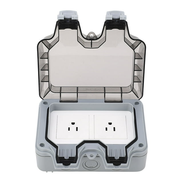 Toma de Corriente Impermeable ANGGREK Para Exteriores 110V 2 Enchufes