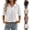 #01 White, variant on Women's Casual Polo Shirt Waffle Knit Tops V Neck Collared Short Sleeve Soft Breathable Loose Fit Shirts for Daily Wear, #01 Beige, L