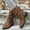 Brown, variant on Duck Boots, Fashion Shoes Retro Western Boots Casual Warm Low Heels Mid-Calf Boots Boots Rainboots