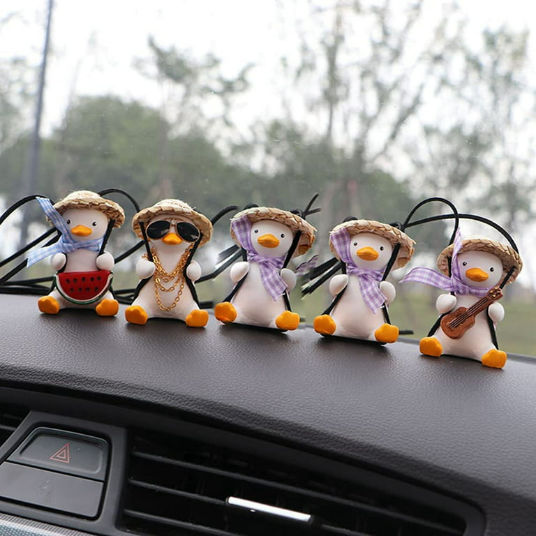 2Pcs Swinging Duck Car Hanging Ornament Swing Duck Car Mirror Cute Anime  Car Accessories Car Decoration Ornament Gift C