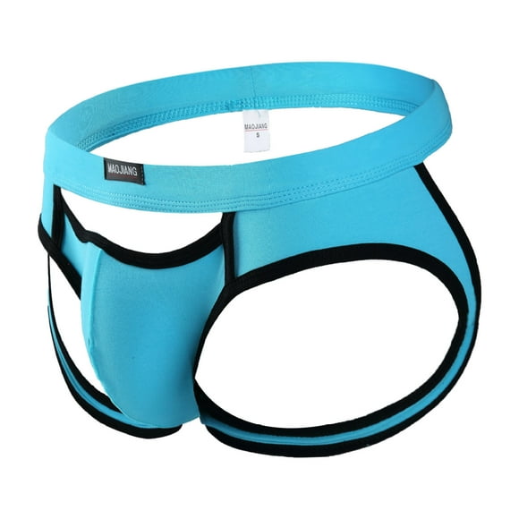 Ploknplq Boxers for Men Mens Underwear Boxer Briefs Men's Jock Strap Athletic Supporter for Men Sexy Jockstrap Male Underwear Mens Boxer Briefs Blue 2 S