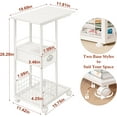 thumbnail image 3 of Rolling Side Table with Storage, White Bedside Table with Wheels, Accent C Table for Sofa, Portable Desk on Wheels, Modern Night Stand, Overbed Table for Bedroom, C Shaped End Tables Living Room, 3 of 7