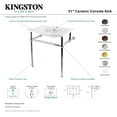 thumbnail image 4 of Kingston Brass KVBH312278 Templeton 31" Ceramic Console Sink with Brass Legs (1-Hole), White/Brushed Nickel, 4 of 4