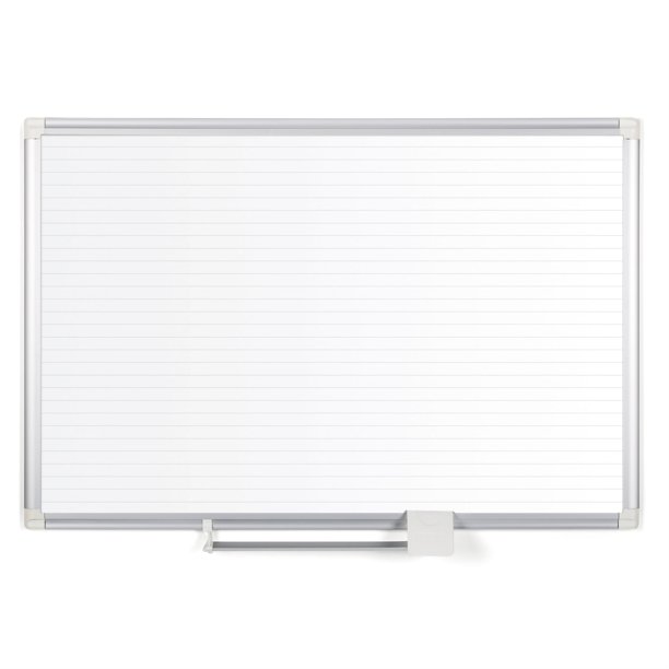 Ruled Steel DryErase Planning Board, Aluminum Frame, 36" X 48