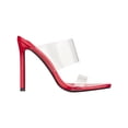thumbnail image 2 of Women's Clear Pointed Toe Sandals Stiletto Heels Transparent Strap High Heels Slip On Clear Heel, 2 of 5