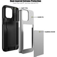 thumbnail image 3 of iPhone 14 Pro Max Case with Card Holder Heavy Duty Protective Dual Layer Shockproof Hidden Card Slot Slim Wallet Case for iPhone 14 Pro Max for Women&Men(Silver), 3 of 14