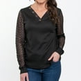 thumbnail image 1 of Elsie & Zoey Dru Lace Long Sleeve Thermal V-Neck Sweater for Women, 1 of 8