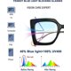 thumbnail image 5 of Gafas Ubiuo cuadradas extragrandes con filtro de luz azul, antifatiga visual, con incrustaciones de perla en las patillas, estilo ojo de gato, B2639, 5 of 5
