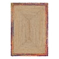 thumbnail image 3 of Unique Loom Braided Jute Collection Area Rug - Manipur (4' 1" x 6' 1" Rectangle Natural/Blue), 3 of 7