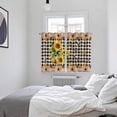 thumbnail image 4 of Sunflower Plaid Kitchen Curtains 63 Inch Length, Country Sunshine Star Vintage Bee Black Grommet Top Bedroom Living Room Curtains, Light Filtering Cafe Curtain Drapes 2 Panels Set 104''x63'', 4 of 9