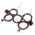 thumbnail image 4 of Bird Rope Climbing Net, Natural Wood Branch Chewing Bird Cage Hand Woven Exercise  Circle Ring Toy  For Cockatoo For Parakeet 5 Rings,6 Rings, 4 of 8