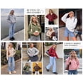 thumbnail image 4 of PRETTYGARDEN Women's Fall Trendy Oversized Sweatshirts Comfy Ribbed Fabric, Raglan Long Sleeve Collared, Button Up Henley Pullover Blouse, Casual Workout Tops, Y2K Fashion Clothing, 4 of 8