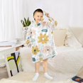 thumbnail image 6 of FORMRS Wearable Blanket Hoodie with Sleeves for Kids Cozy Flannel Sweatshirt, Cute Floral, 6 of 7